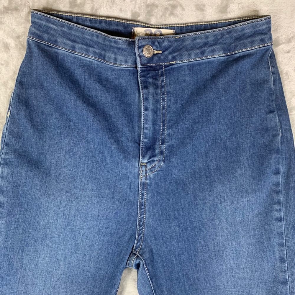 We The Free Just Float On Flare Jeans Blue Denim Bell Bottom 29 Hemmed 27"x32.5" - Picture 2 of 14